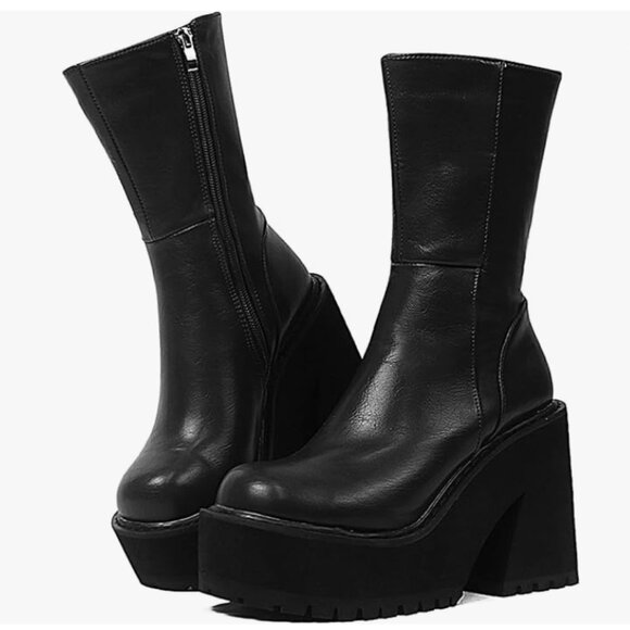 Amazon Shoes - Women's Heel Platform Ankle Boots with Zipper